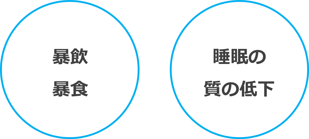 暴飲暴食・睡眠の質の低下