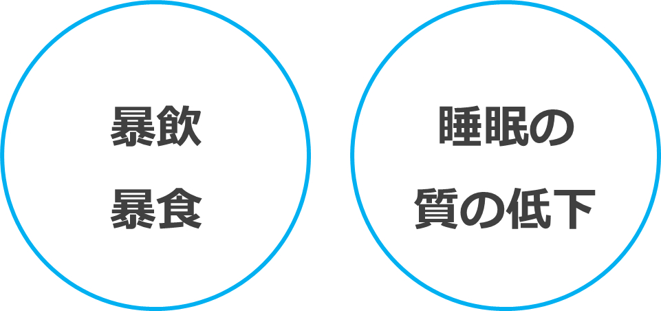 暴飲暴食・睡眠の質の低下